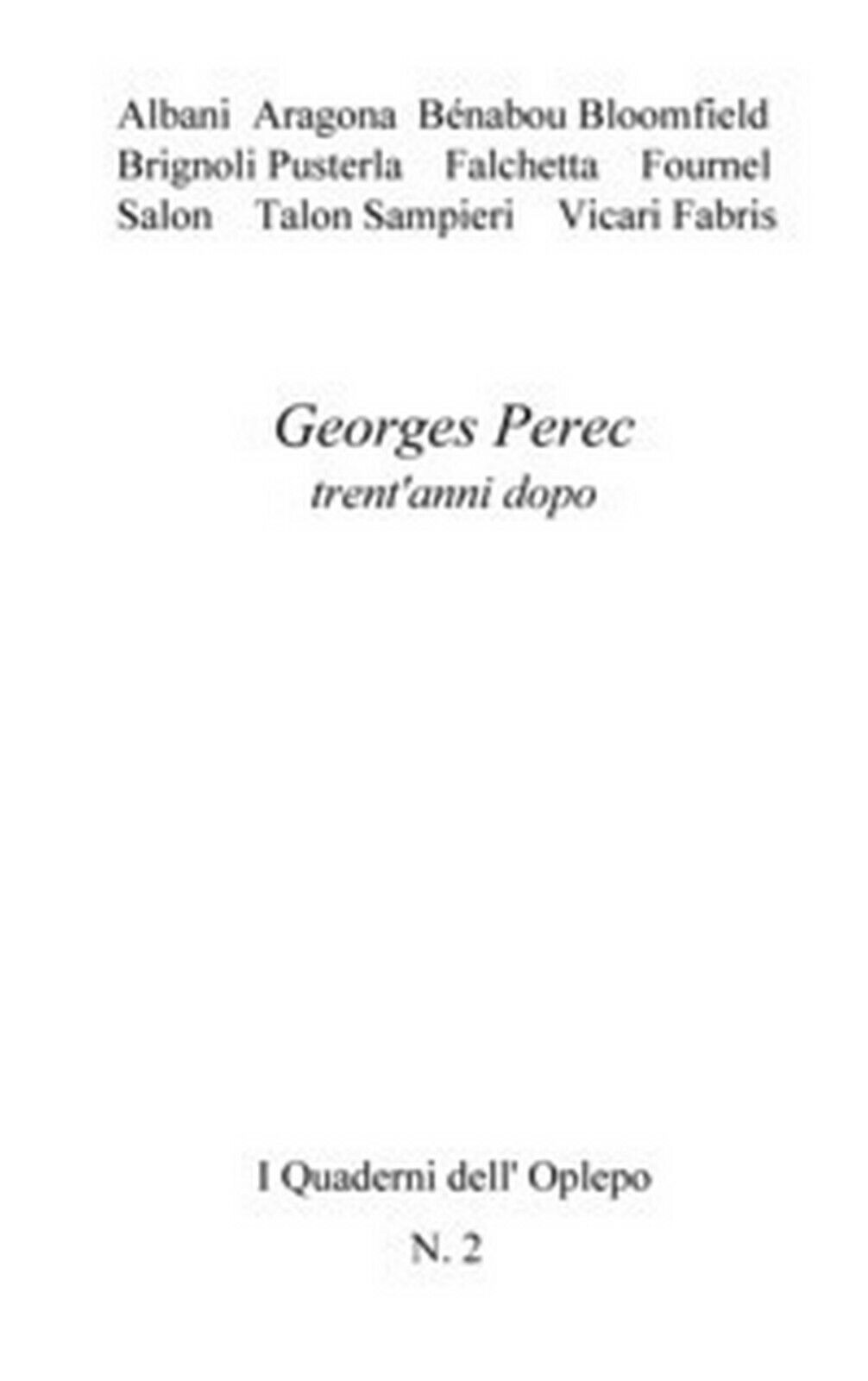 Georges Perec trent?anni dopo  di Aa Vv,  2018,  In Riga Edizioni libro usato