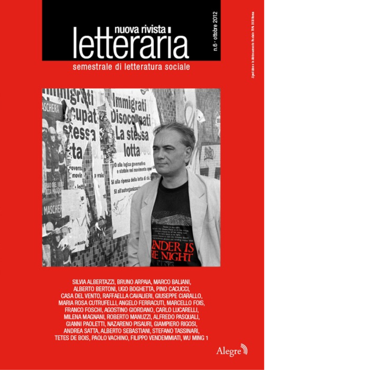 NUOVA RIVISTA LETTERARIA (2012). VOL. 6 di AA.VV. - edizioni alegre, 2012 libro usato