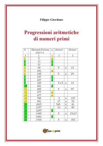 Progressioni aritmetiche di numeri primi di Filippo Giordano, 2022, Youcanpri libro usato