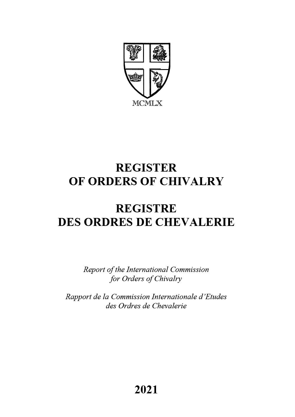 Register or Orders of Chivalry di International Commission For Orders Of Chivalr libro usato