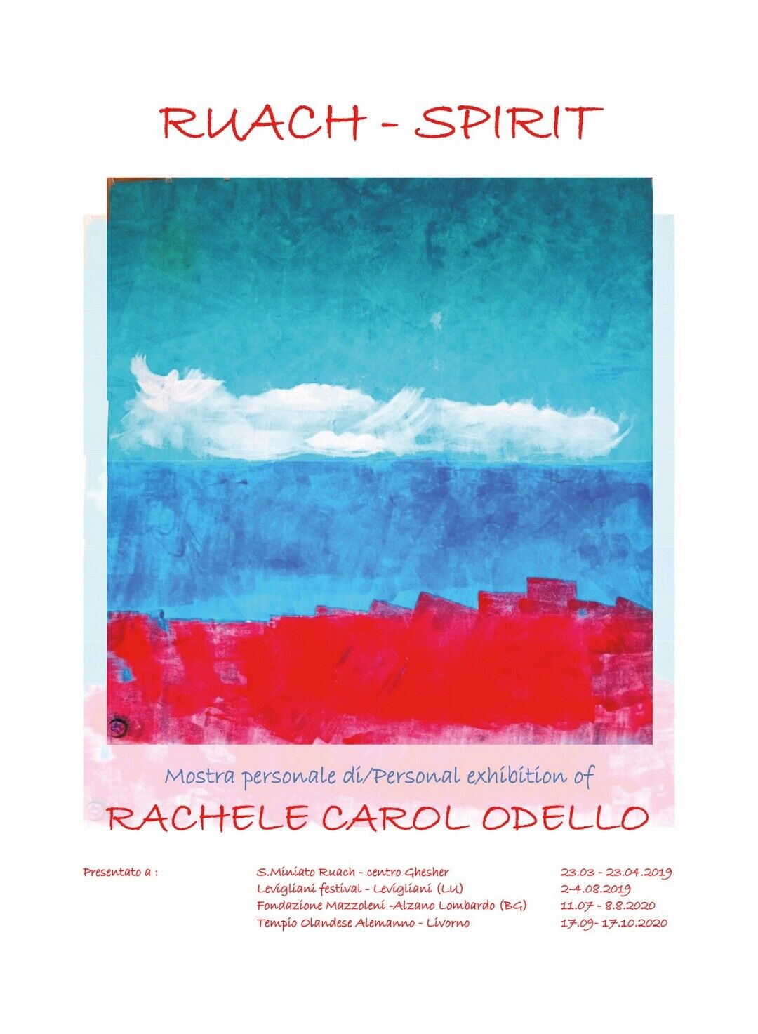Ruach - Spirit - Personal art exhibition - Artist Rachele Carol Odello  libro usato