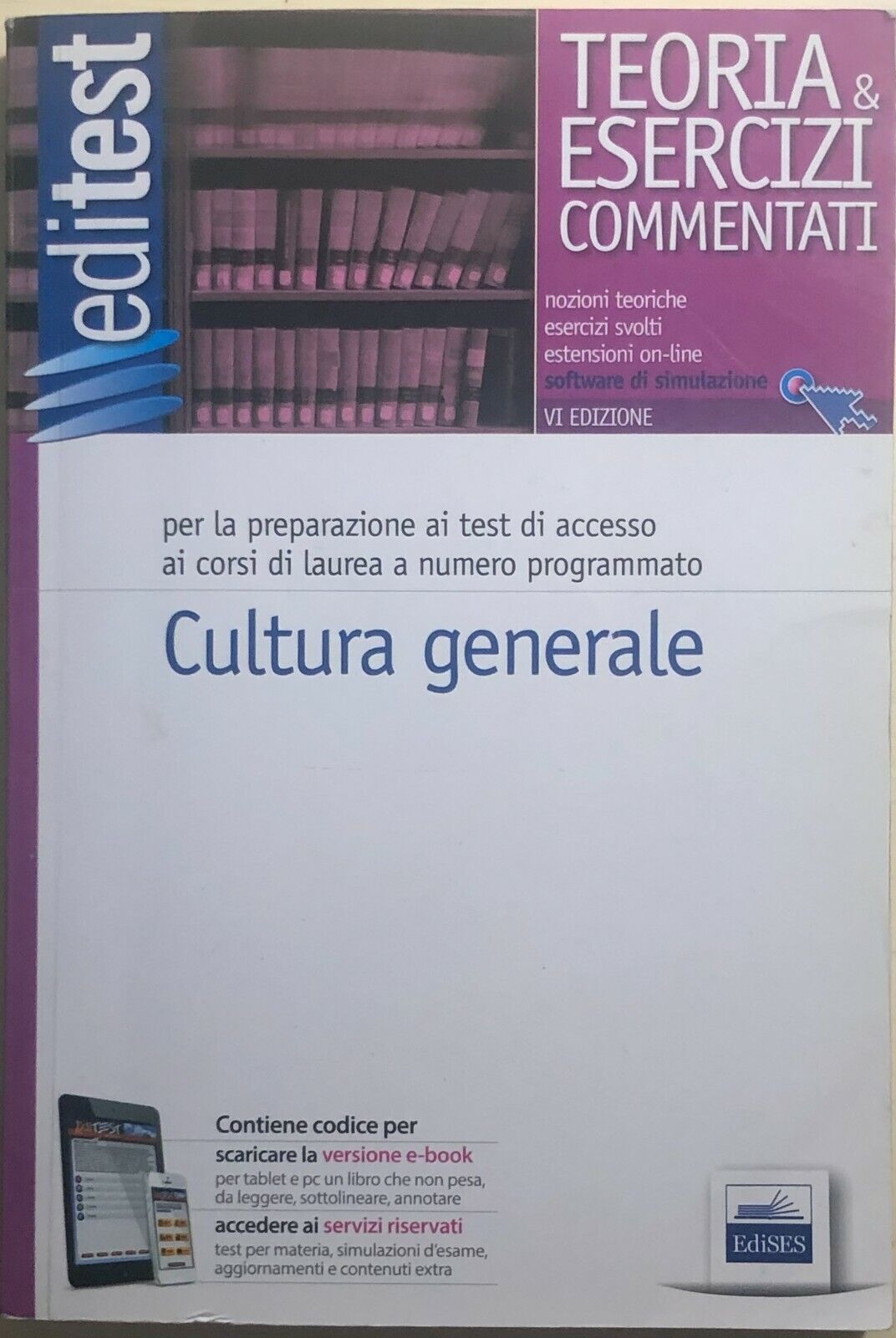 Teoria e esercizi commentati - Cultura generale di Aa.vv.,  2014,  Edises libro usato