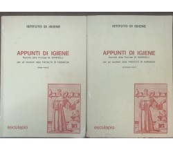 Appunti di igiene(prima e senconda parte) - Marinelli - Esculapio,1974 - A