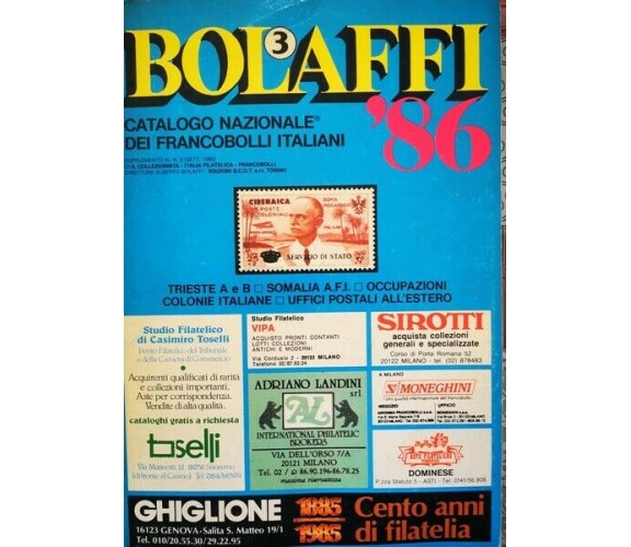 Bolaffi ’86 - catalogo nazionale dei francobolli italiani - ER