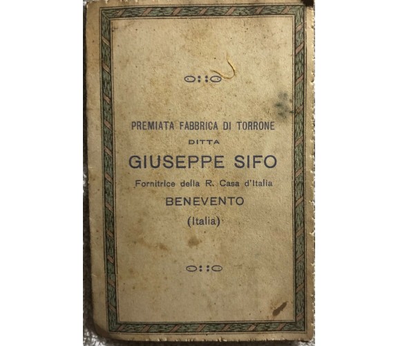 Calendarietto Ditta Giuseppe Sifo di Giuseppe Sifo,  1928,  Aa.vv.