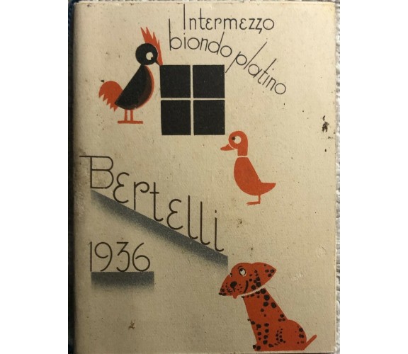 Calendarietto Intermezzo biondo platino di Profumeria Bertelli,  1936,  Barabino