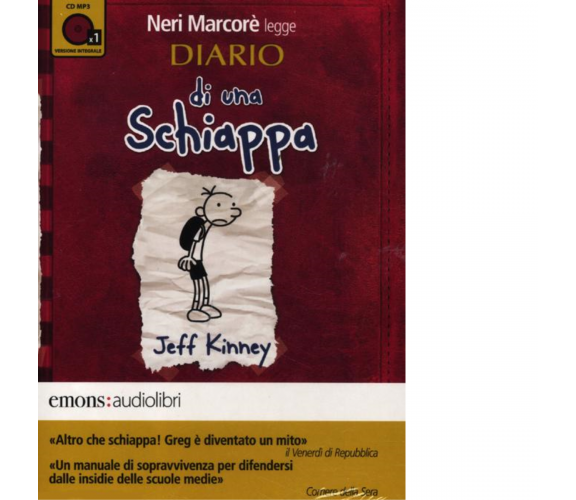 Diario di una schiappa letto da Neri Marcorè. Audiolibro di Jeff Kinney-2012