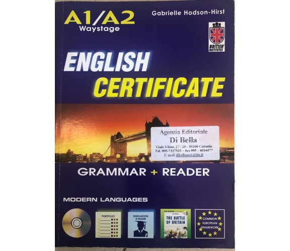 English Certificate Grammar+Reader di Gabriella Hodson-hirst,  2005,  British In