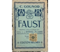 Faust di Charles Gounod di Jules Barbier, Michel Carré, 1925, G. Ricordi E C.