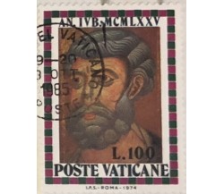 Francobollo Stamp Lire 100 Poste Vaticane Anno del Giubileo 1975 USATO	 di Aa.vv