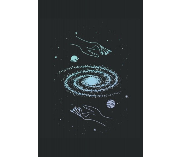 Galaxy e mani: Quaderno Cosmo Geometria Sacra Stelle Misticismo Regali a righe (