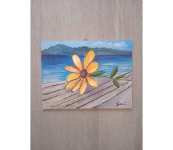 Girasole Quadro su pannello MDF con tecnica mista 50×40 cm di Gianfranco Pepe, 