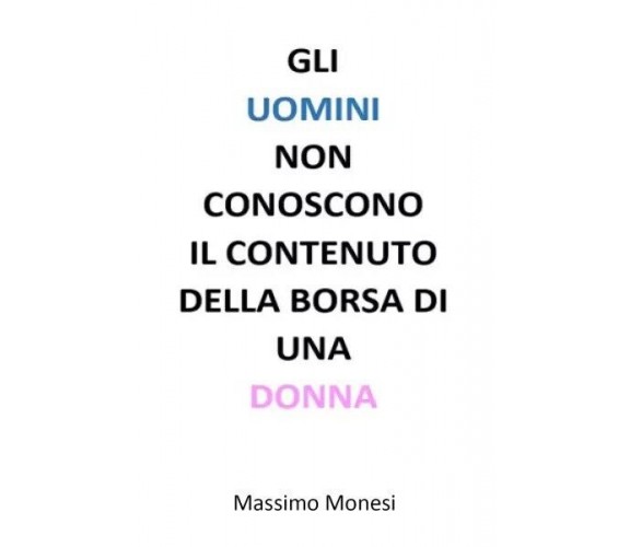 Gli uomini non conoscono il contenuto della borsa di una donna di Massimo Mones