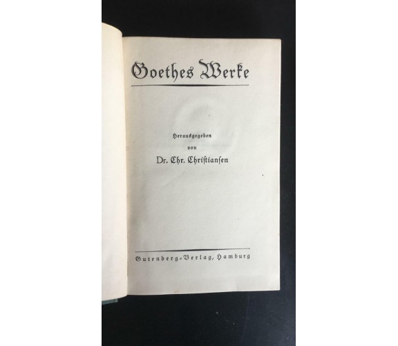 Goethes Werte - Dr. Chr. Chriftianfen,  Gutenberg - P