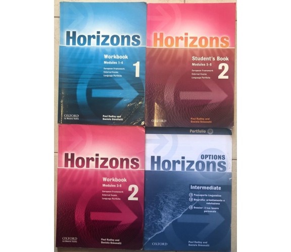 Horizons 1 Workbook+2 Student’s Book+2 Workbook+Portfolio Intermediate di Paul R