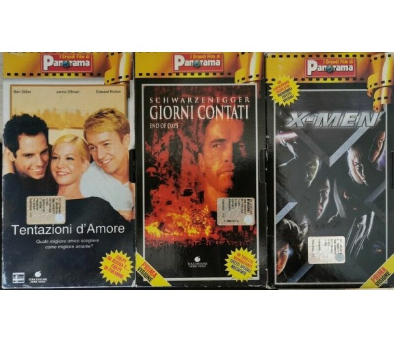 I Grandi film di panorama (3 VHS) Tentazioni d'amore + X men + Giorni Contati