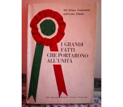 I grandi fatti che portarono all’Unità Nel primo centenario dell’Unità d’ItaliaF