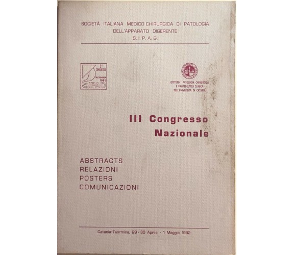 III Congresso nazionale ARPC di AA.VV., 1982, SIPAD