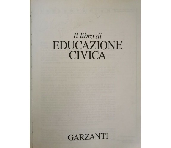 Il Libro di Educazione Civica, di Aleotti, Barile E Altri Autori,  1992 - ER