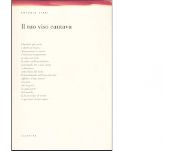 Il tuo viso cantava di Antonio Tirri - giuntina, 2003