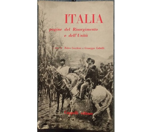 Italia-Pagine del risorgimento e dell’Unità -Cecchini,Gabelli, 1960,Cappelli - S