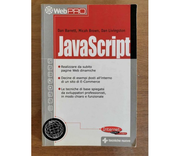 Javascript senza CD-ROM - AA. VV. - Tecniche nuove - 2000 -  AR