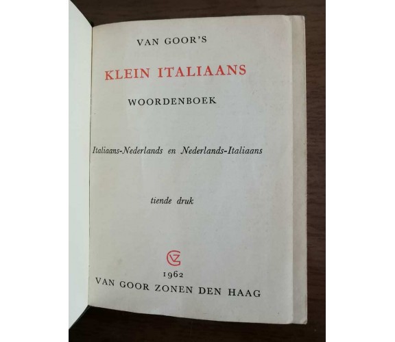 Klein italiaans woordenboek - Van Goor's - 1962 - AR