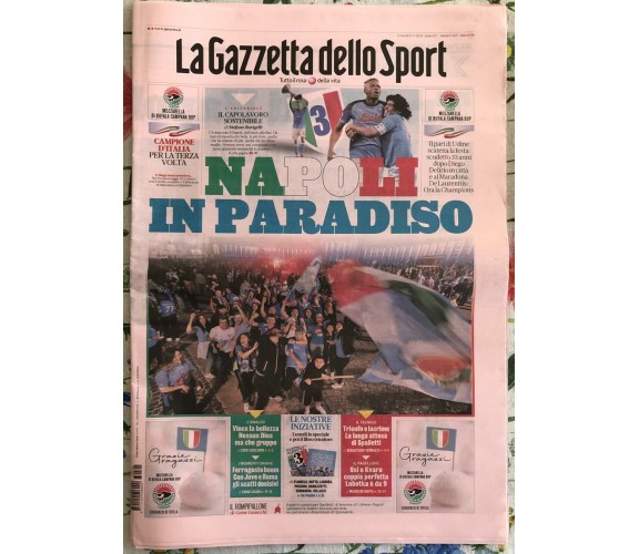 La Gazzetta dello Sport 5-5-2023 Napoli Campione d’Italia 2023 Serie A Maradona	