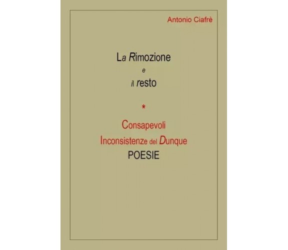 La Rimozione e il resto * Consapevoli Inconsistenze del Dunque. Poesie Raccolta 