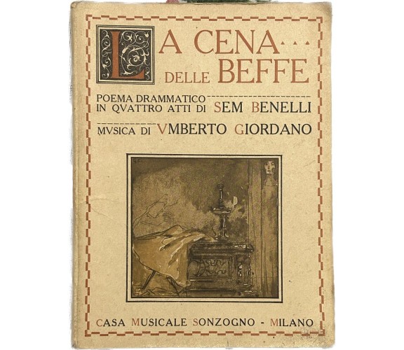 La cena delle beffe di Sem Benelli, 1926, Casa Musicale Sonzogno