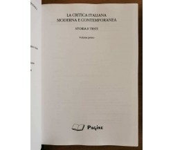 La critica italiana moderna e contemporanea 1 - Pagine - 2002 - AR