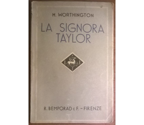 La signora Taylor - Marjorie Worthington - 1937,  R. Bemporad & F. - L