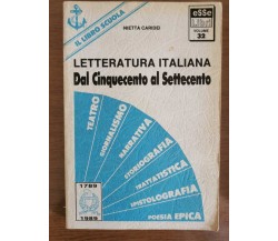 Letteratura italiana. Dal Cinquecento al Settecento-N.Caridei -Esselibri-1989-AR