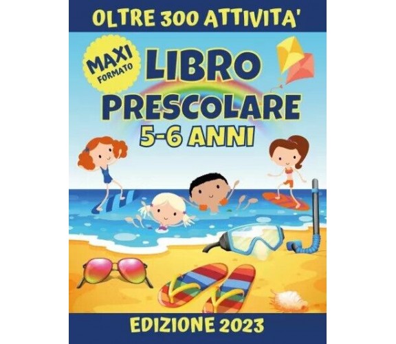 Libro Prescolare 5-6 anni. Traccia lettere e numeri, labirinti, unisci i puntini