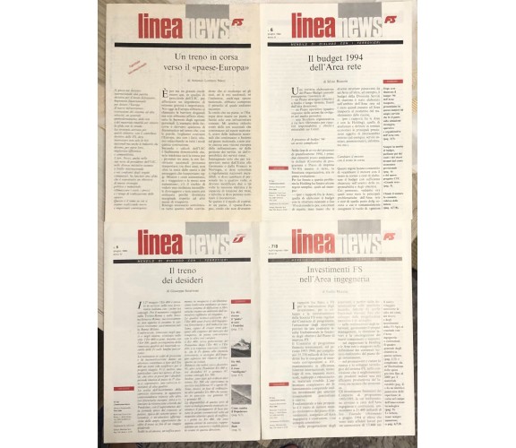 Linea News FS 4 numeri di Aa.vv.,  1994,  Ferrovie Dello Stato