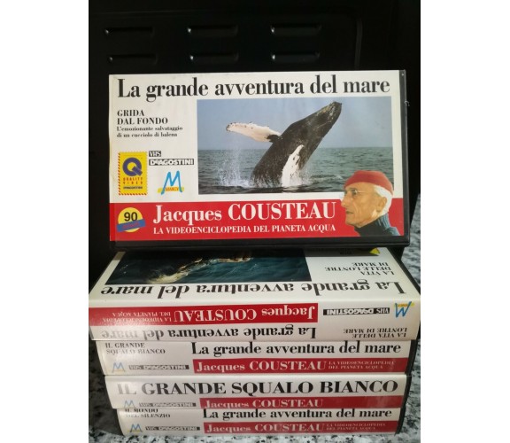 Lotto 5 pezzi di vhs - La grande avventura del mare - 1992 - DeAgostini -F