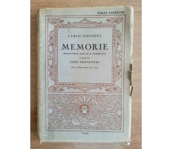 Memorie - C. Goldoni - Mondadori - 1933 - AR