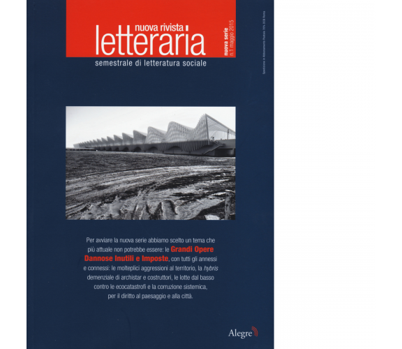 NUOVA RIV. LETT. N. 1 MAG 2015 di AA.VV. - edizioni alegre, 2015