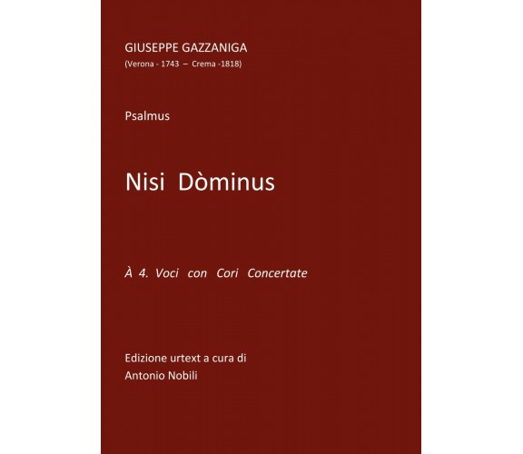 Nisi Dòminus di Antonio Nobili,  2019,  Youcanprint