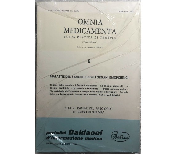 Omnia medicamenta n.6 di Augusto Lattanzi,  1983,  Periodici Baldacci