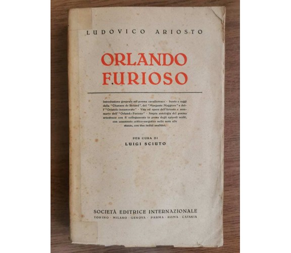 Orlando Furioso - L. Ariosto - SEI - 1938 - AR