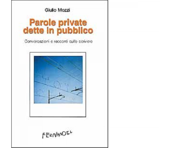 Parole private dette in pubblico di Giulio Mozzi - Fernandel, 2022