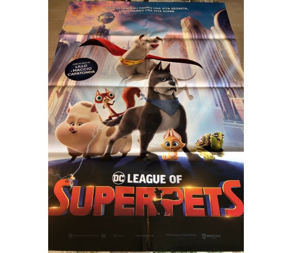 Poster locandina DC League of Superpets 100x140 cm ORIGINALE da cinema 2022 di J