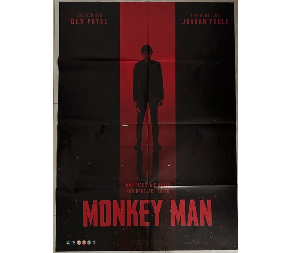 Poster locandina Monkey Man 100x140 ORIGINALE da cinema di Dev Patel, 2024, U