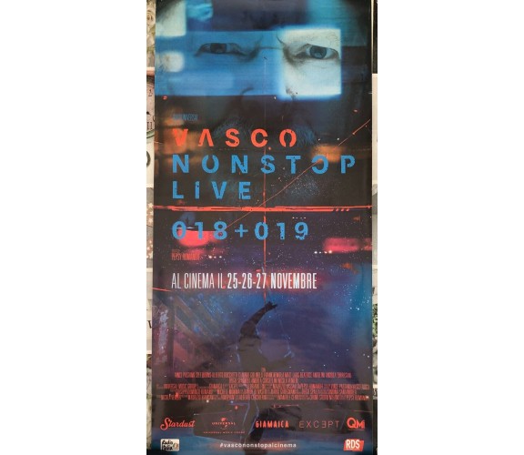 Poster locandina VASCO - NONSTOP LIVE 018+019 33x70 cm ORIGINALE da cinema 2019