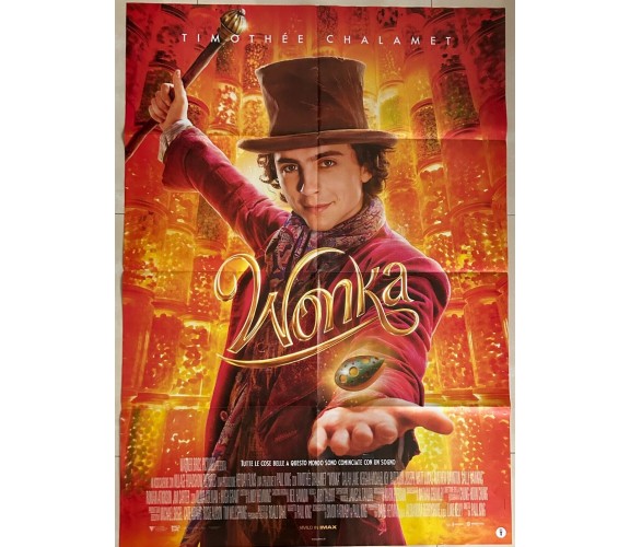 Poster locandina Wonka 100x140 ORIGINALE da cinema di Paul King, 2023, Warne