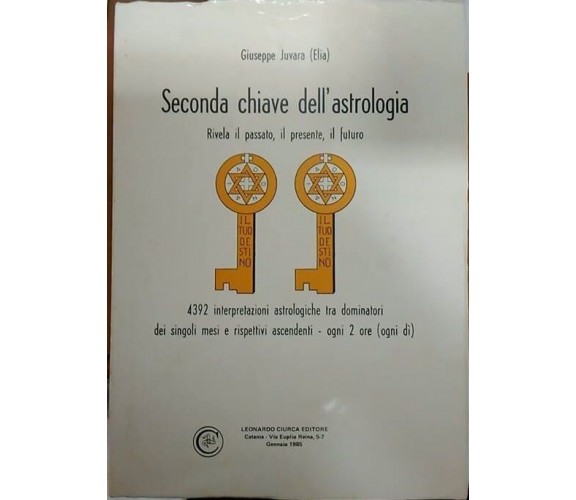 Seconda chiave dell’astrologia - Giuseppe Juvara (Elia),  1985,  Leonardo Ciurca