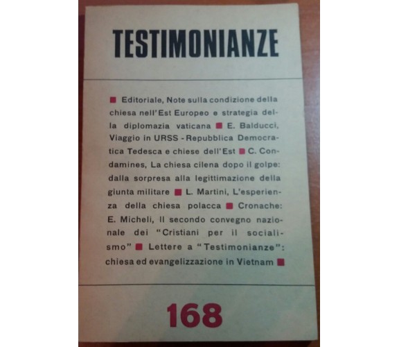 TESTIMONIANZE - AA.VV - RS - 1974 - M