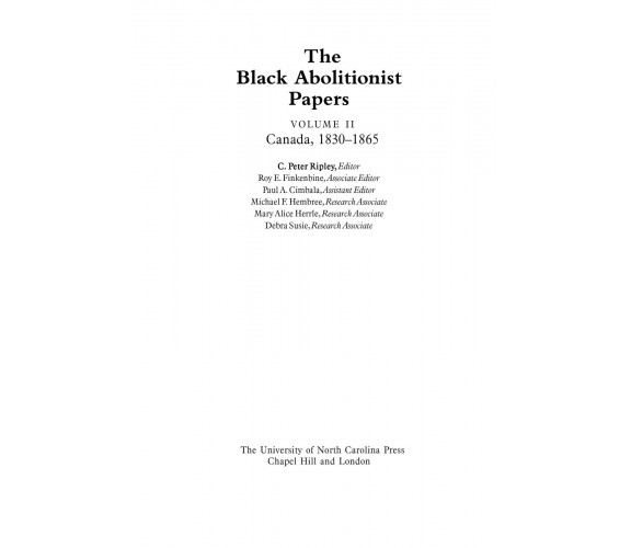 The Black Abolitionist Papers - Roy E. Finkenbine, Mary Alice Herrle - 2015