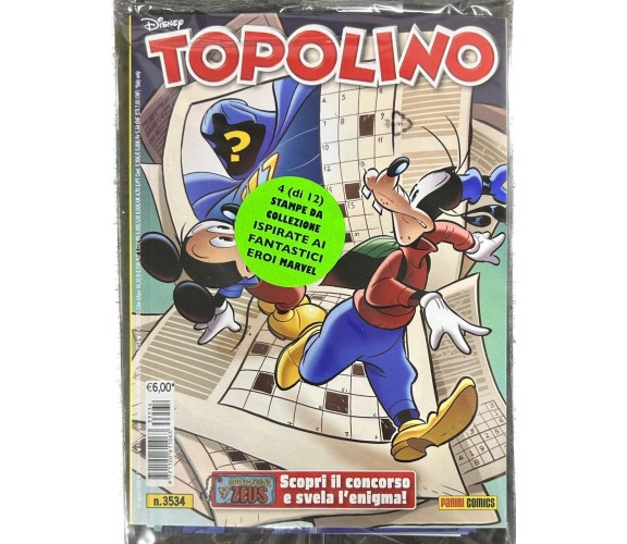 Topolino 3534 Con Litografie Marvel 1, 2, 3 e 4 di Walt Disney, 2023, Panini